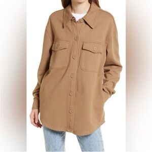 Good American Camel Shirt Jacket